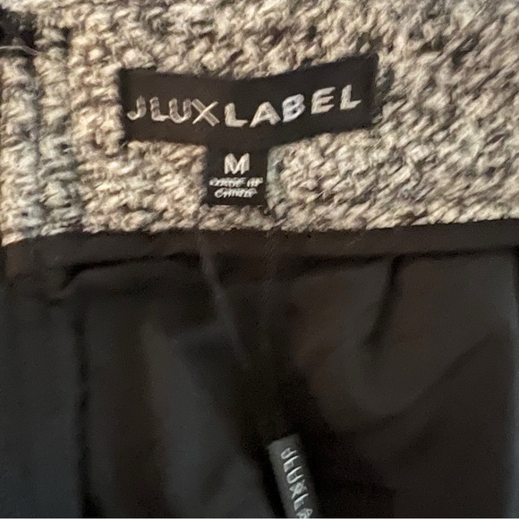 J LUX Label Gisele Gray Tweed Slit Women's Skirt - Picture 10 of 11